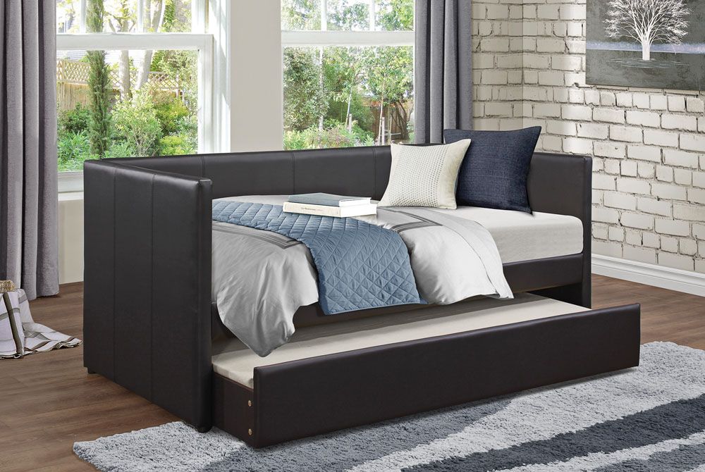 Norabel Modern Daybed Black Leather