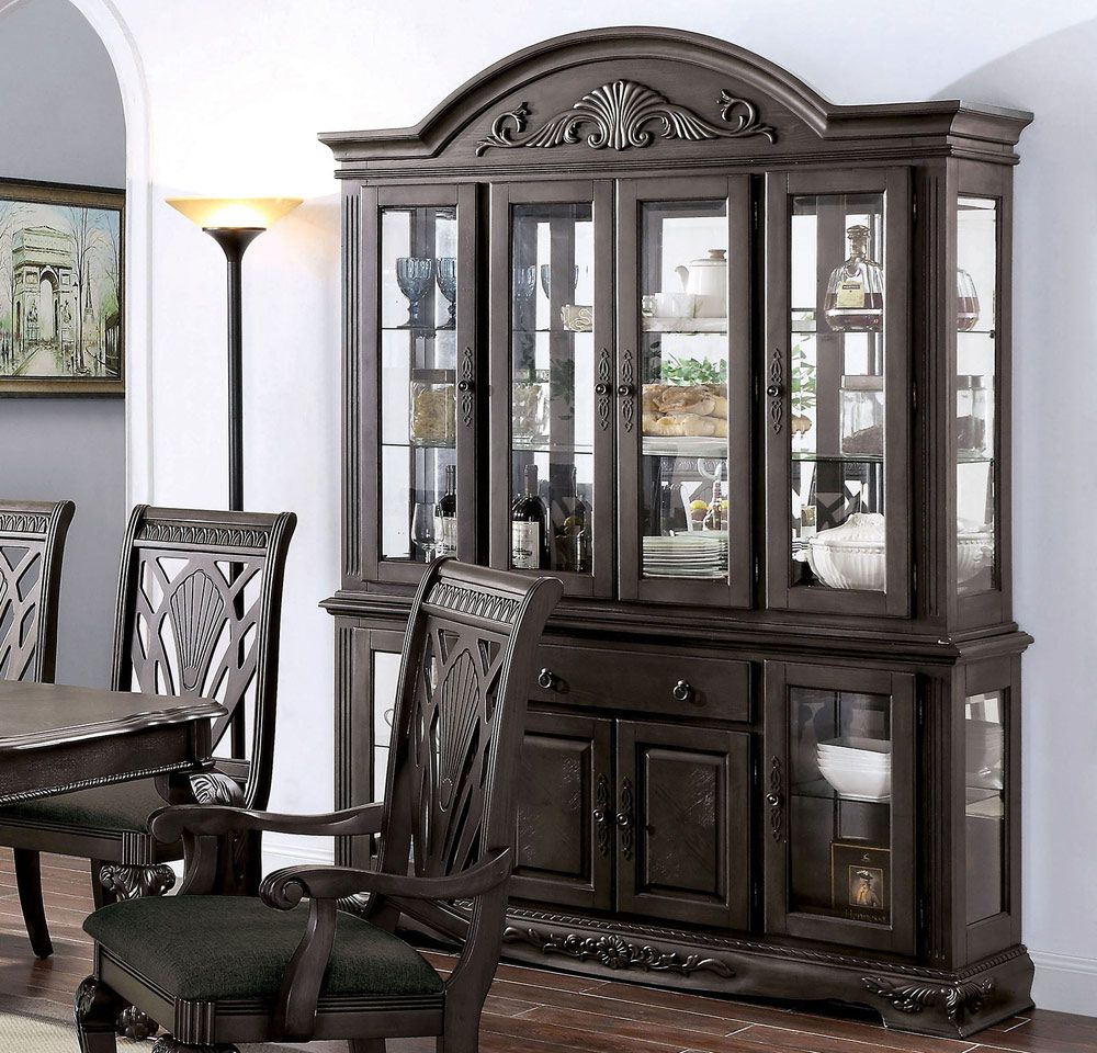 Norway Grey Finish China Cabinet