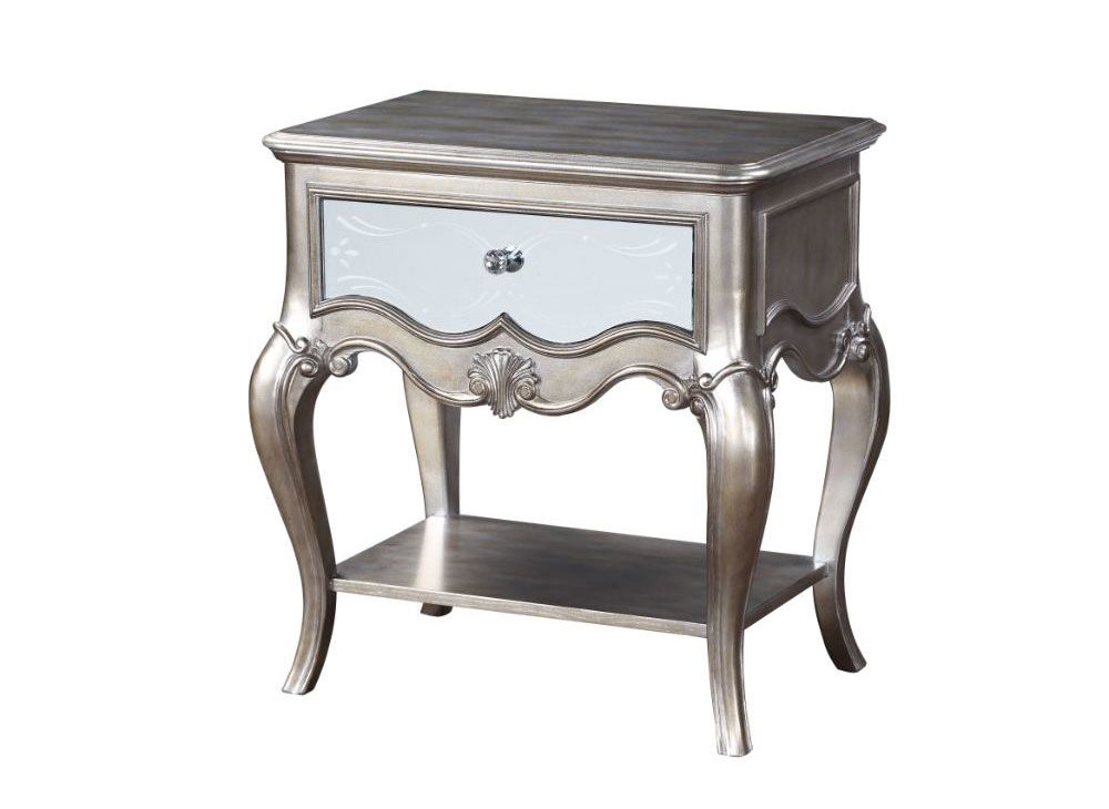 Oleta Mirrored Single Drawer Night Stand