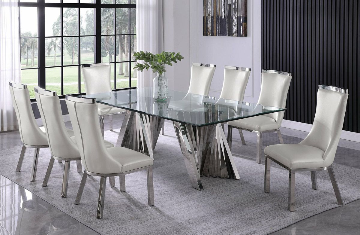 Orabelle Dining Table With Cream Velvet Chair