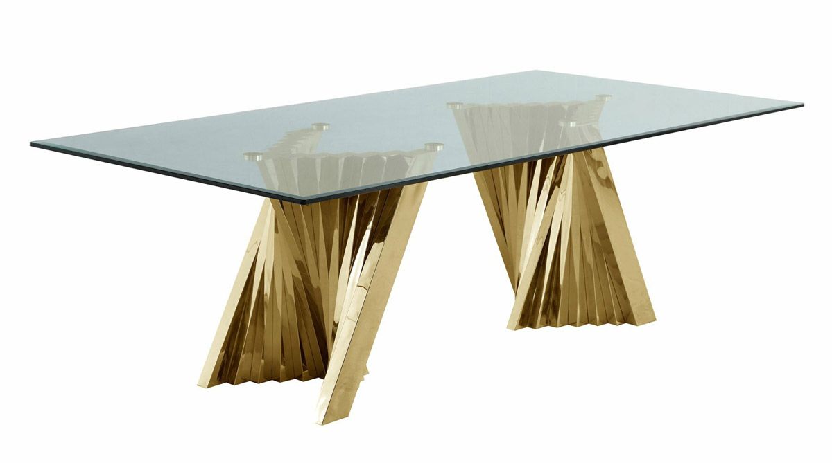 Orabelle Gold Finish Dining Table