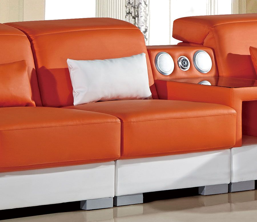 Ritz Orange and White Armless Chair