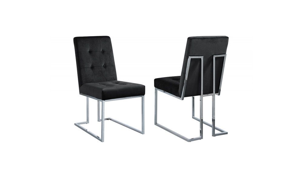 Orchid Black Velvet Dining Chairs