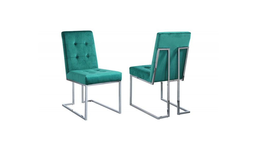 Orchid Green Velvet Dining Chairs