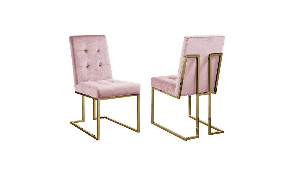 Orchid Gold Dining Chair Pink Velvet