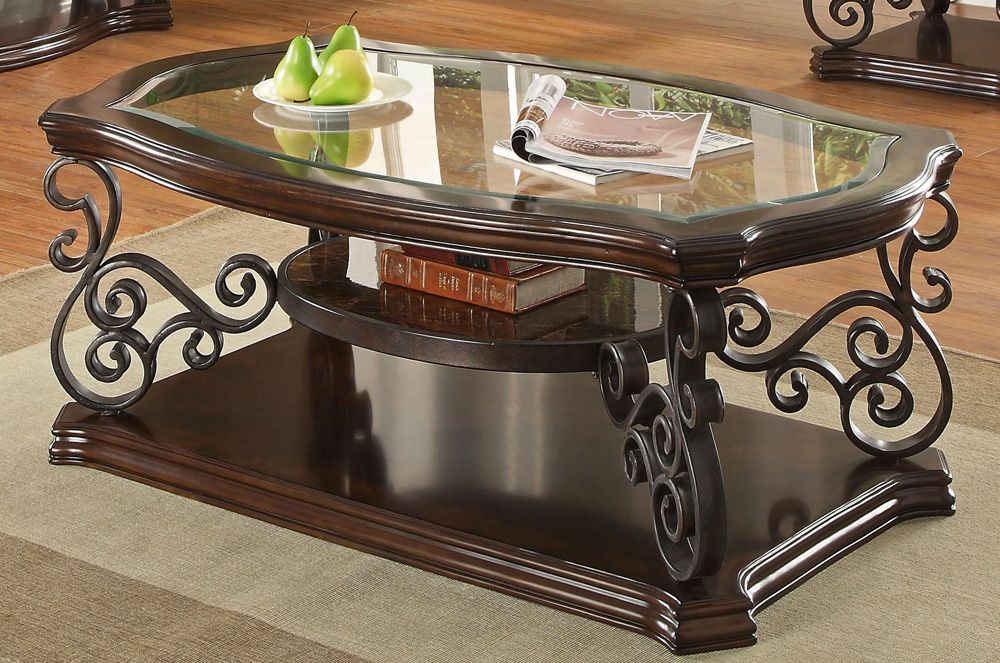 Ornate Metal Scrollwork Coffee Table