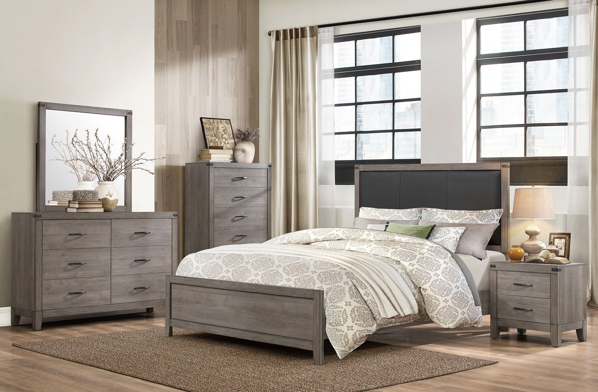 Otis Weathered Grey Finish Bed