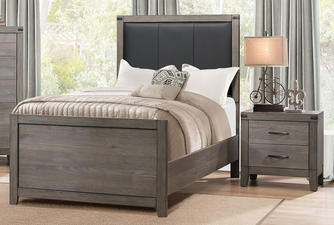 Otis Weathered Grey Finish Twin Size Bed