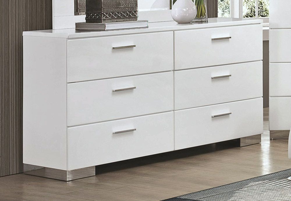 Palermo Modern White Finish Dresser