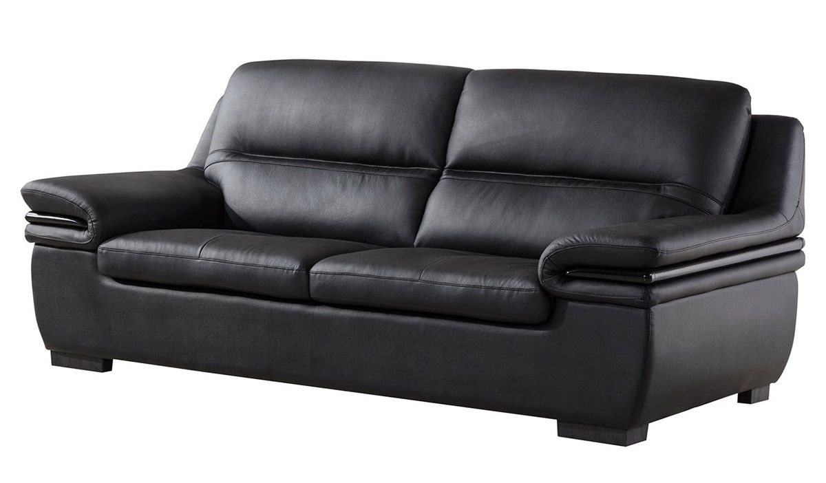 Panda Black Genuine Leather Sofa