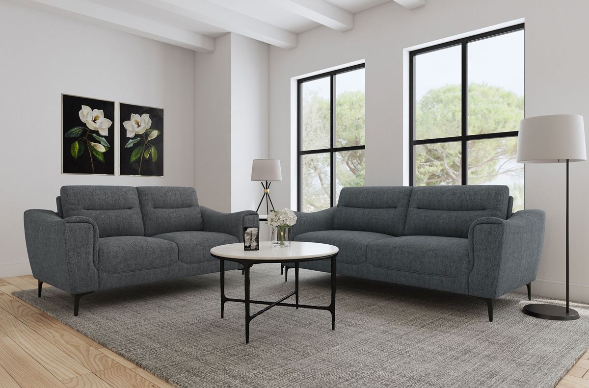 Paris Charcoal Fabric Sofa Set