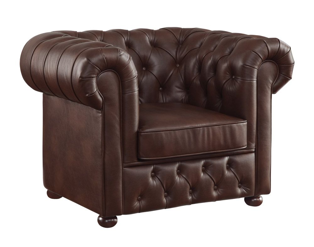 Paris Brown Leather Chesterfield Chair