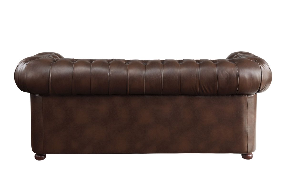 Paris Brown Leather Chesterfield Sofa Back