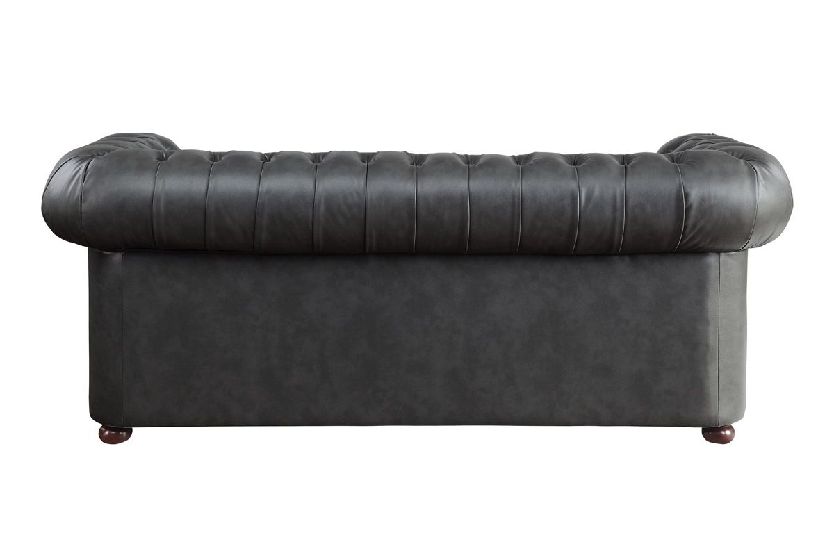 Paris Grey Leather Chesterfield Sofa Back