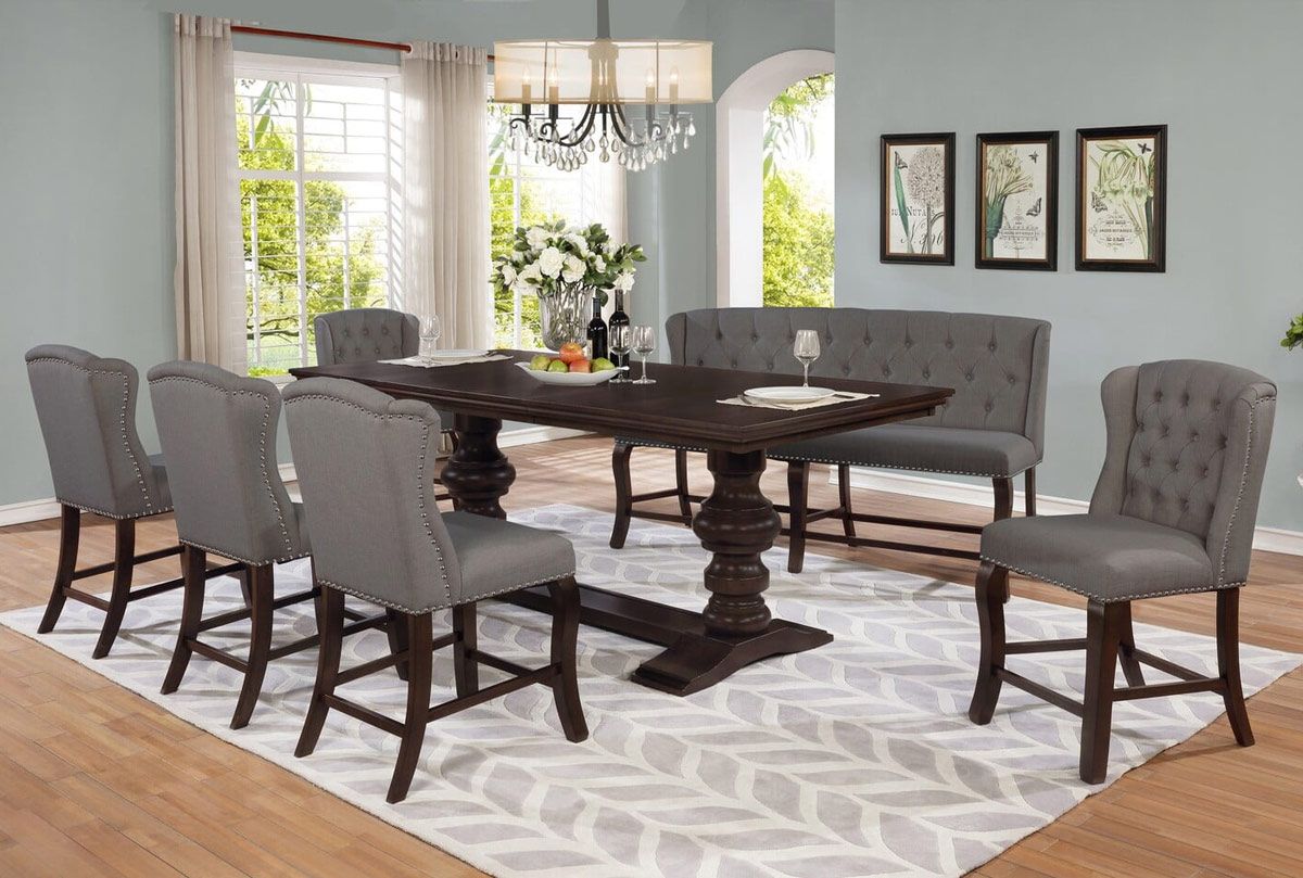 Parkwood Classic Counter Height Table With Grey Chairs