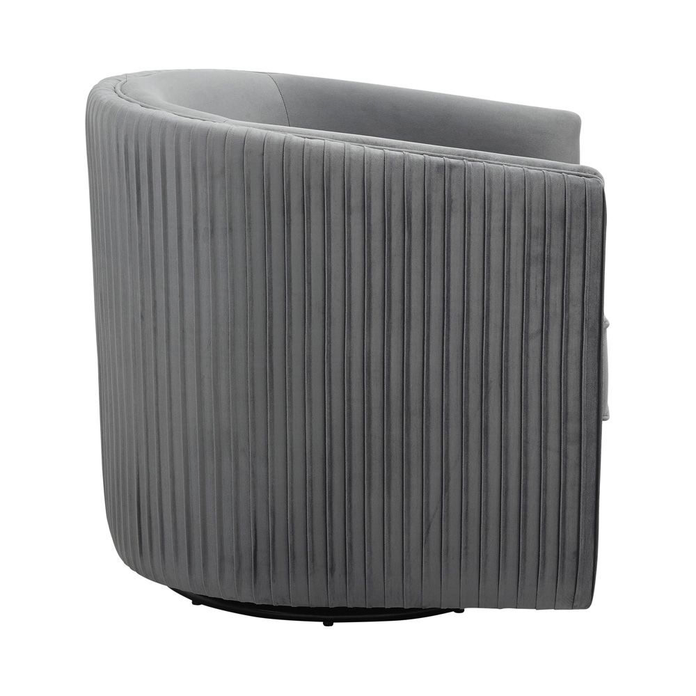 Parton Grey Velvet Accent Chair Side