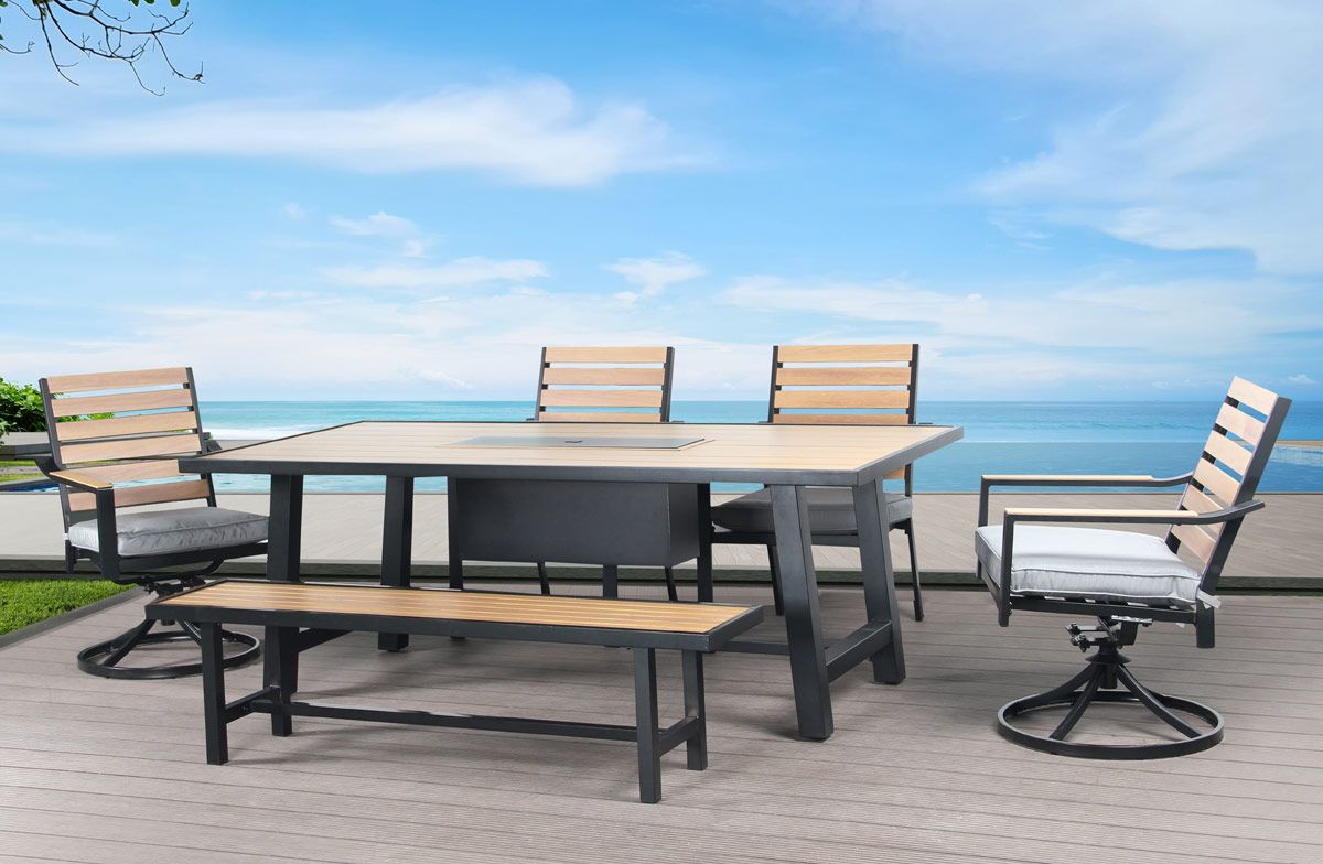 Pasadena 6-Piece Outdoor Dining Table Set