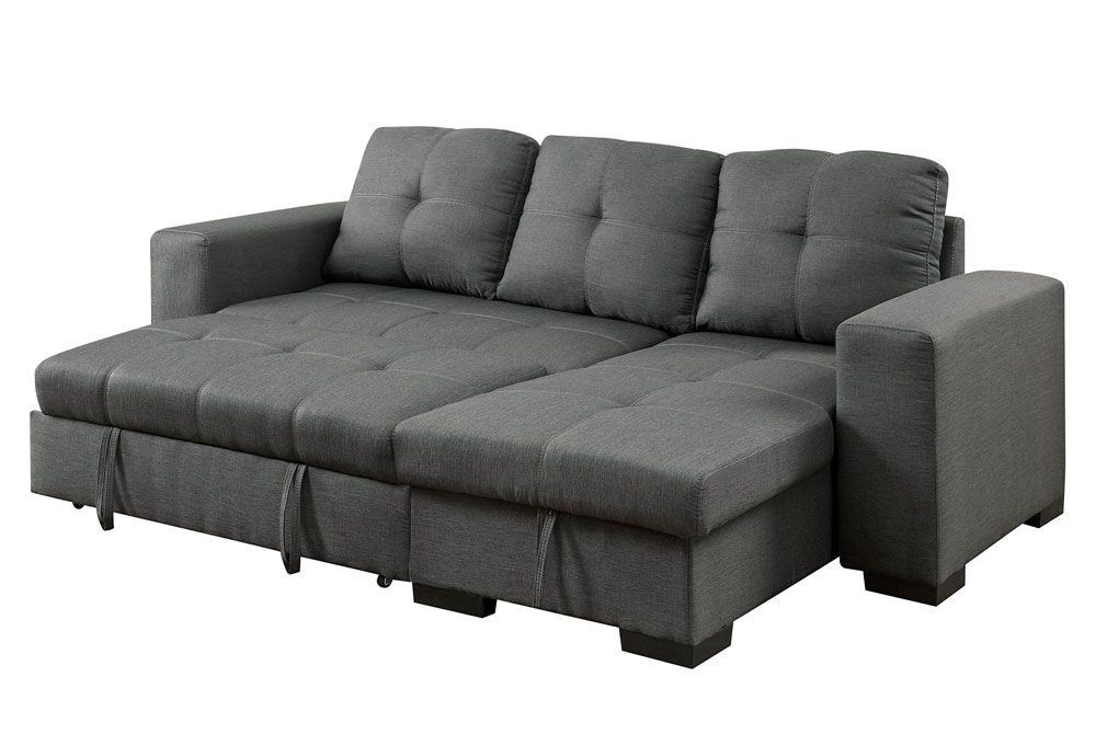 Patten Sectional Sleeper Position,Patten Grey Fabric Sectional Sleeper,Patten Grey Sectional Storage