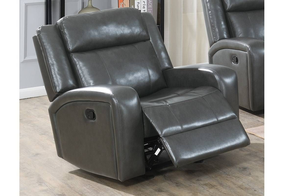 Pavilion Grey Leather Recliner Chair