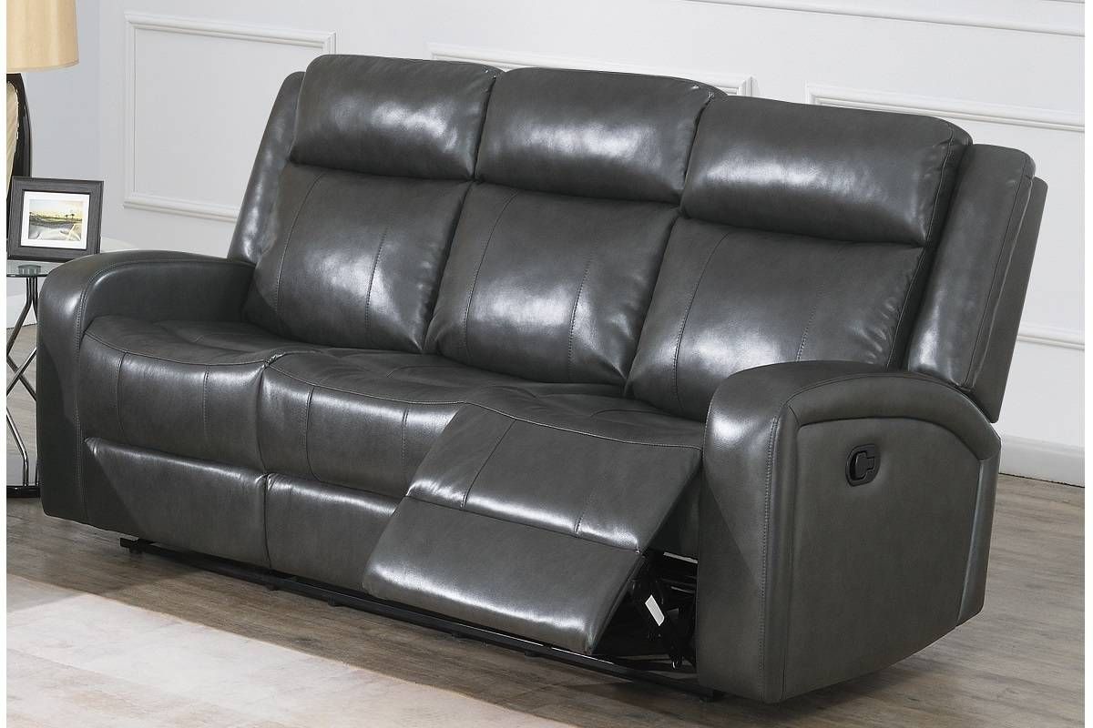 Pavilion Grey Leather Recliner Sofa