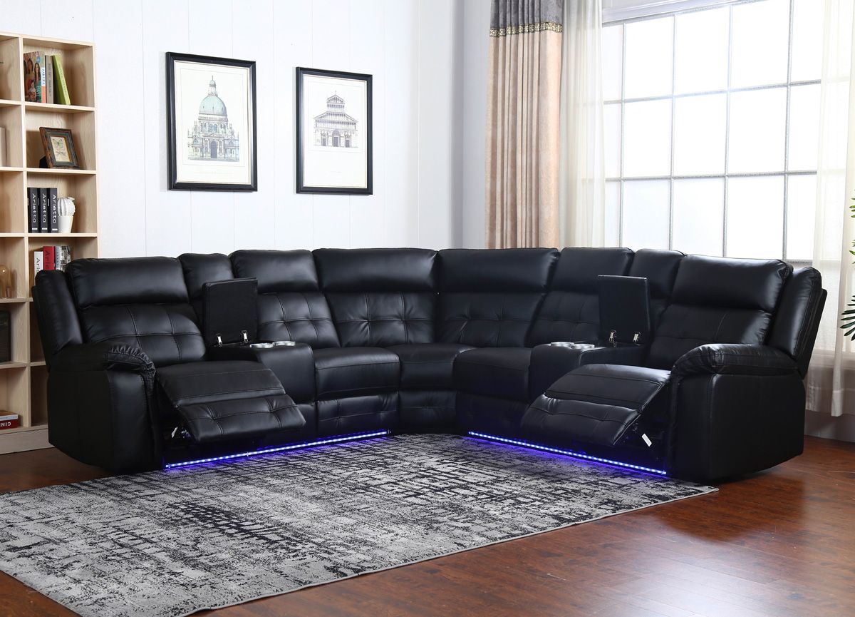 Payton Power Recliner Sectional Open