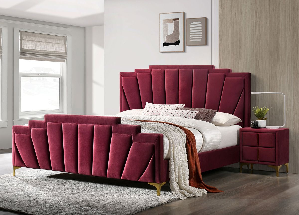 Pecos Red Flannelette Modern Bed
