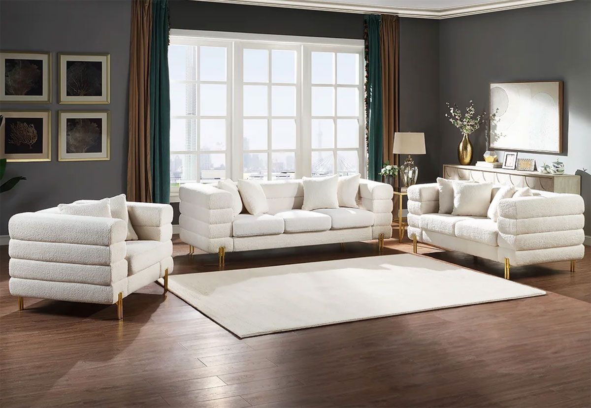 Pedro sofa set displayed in living room setting