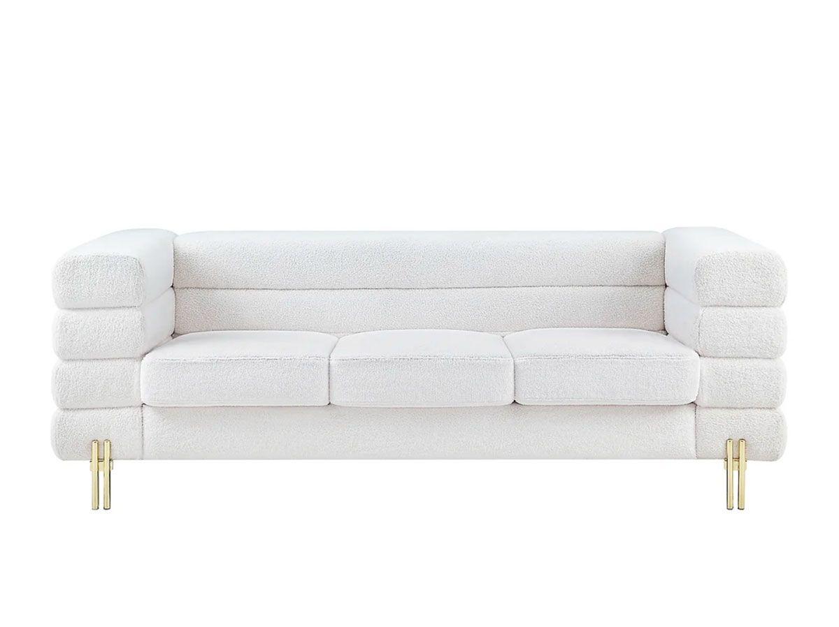 Pedro white sherpa modern couch