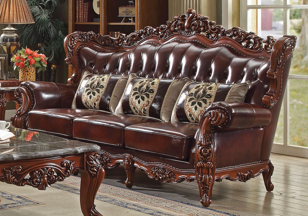 Pelton Traditional Top Grain Leather Sofa