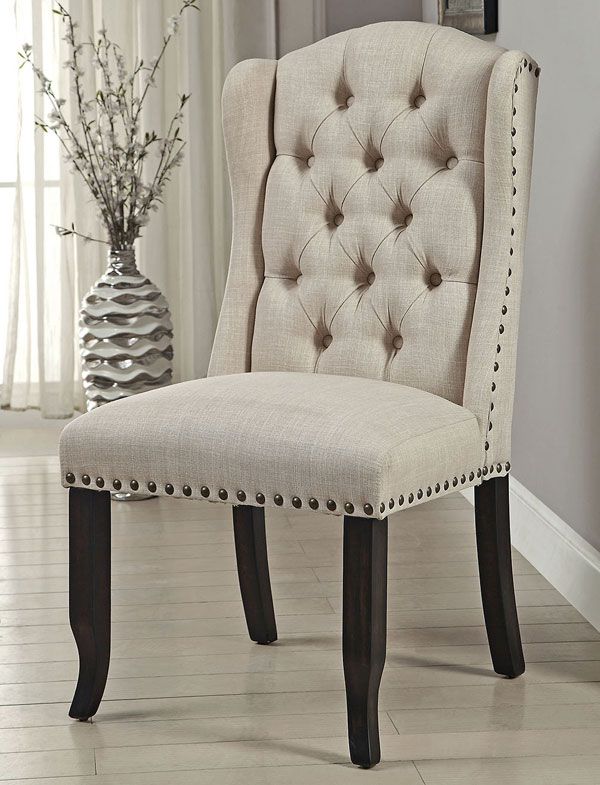 Penley Tufted Ivory Linen Chair