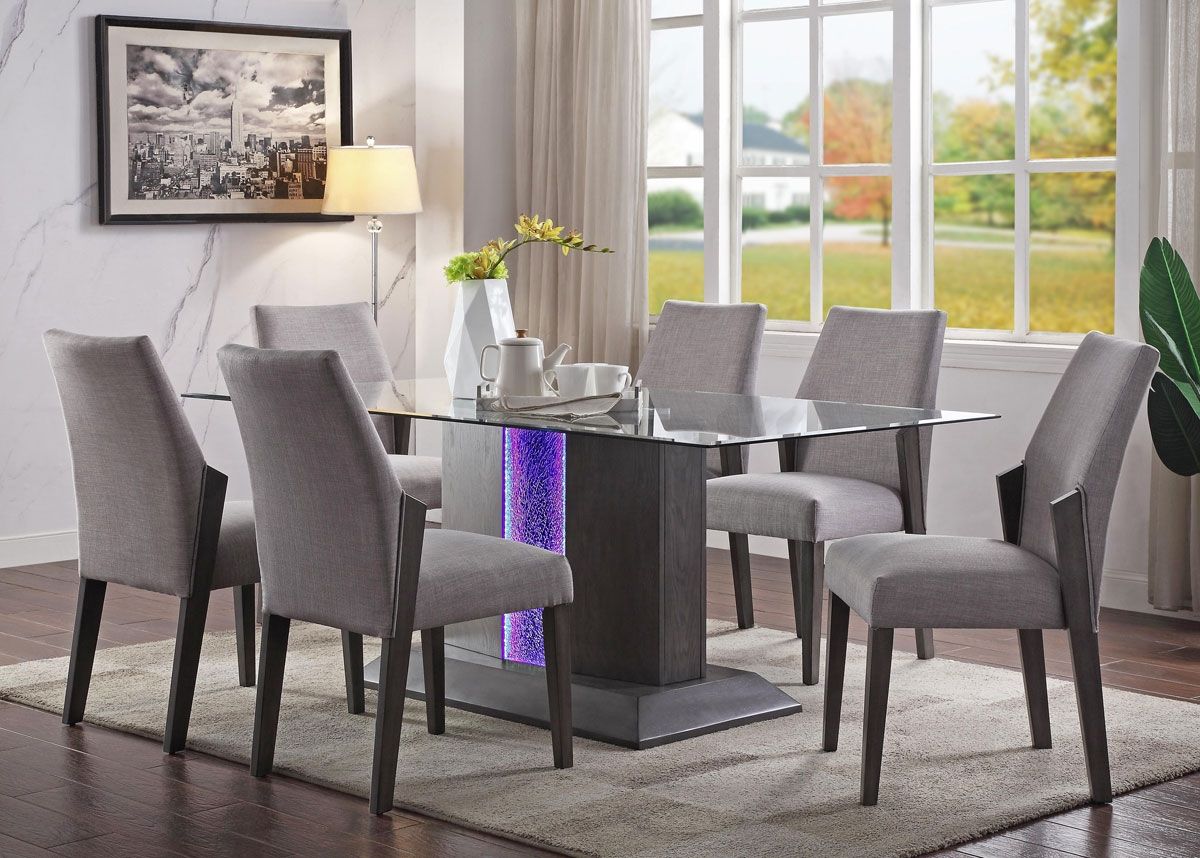 Pervis Modern Glass Top Dining Table