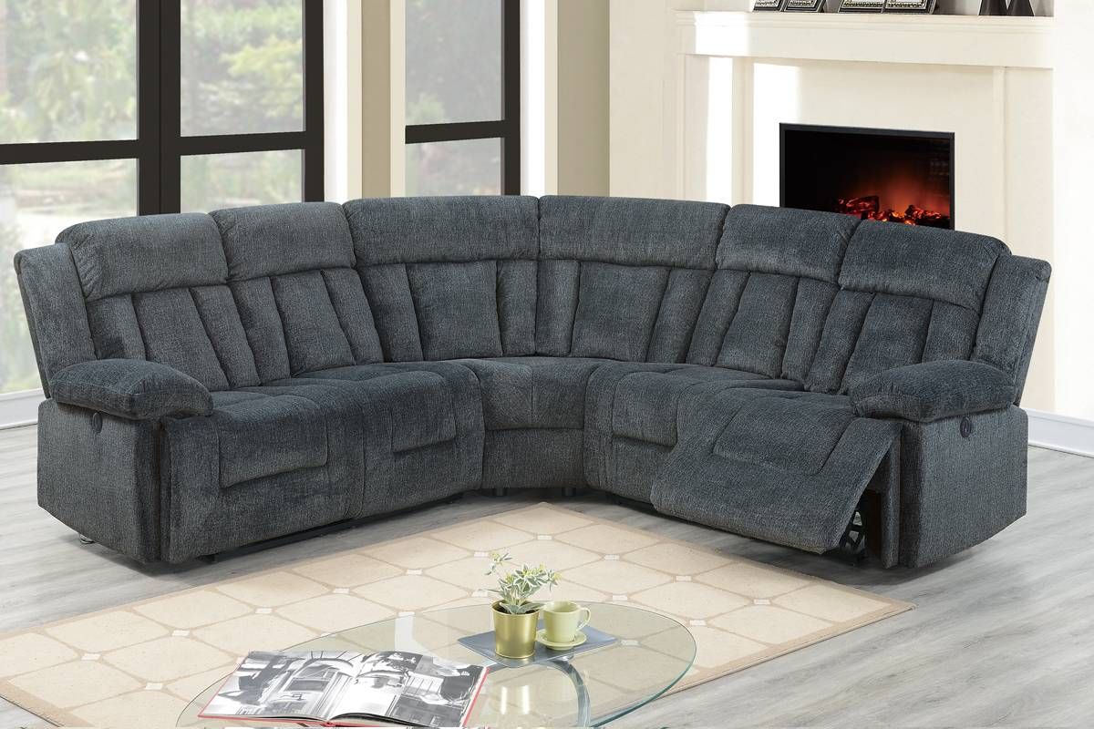 Peter Grey Chenille Power Recliner Sectional