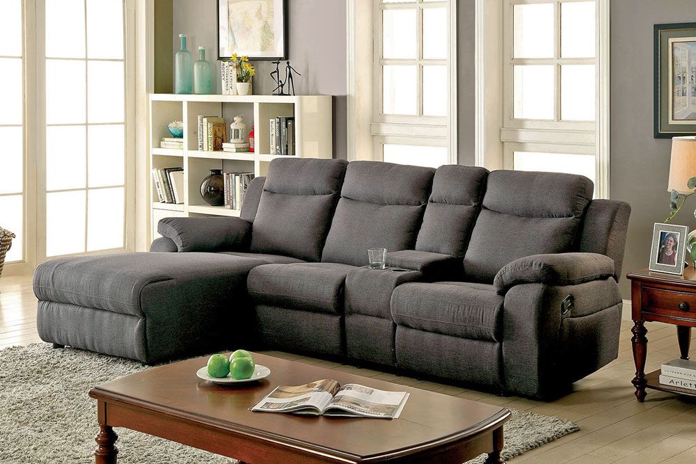 Phantom Sectional Recliner Grey Linen