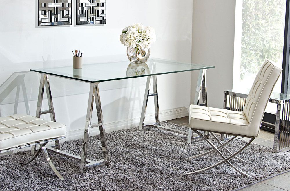 modern glass reception table