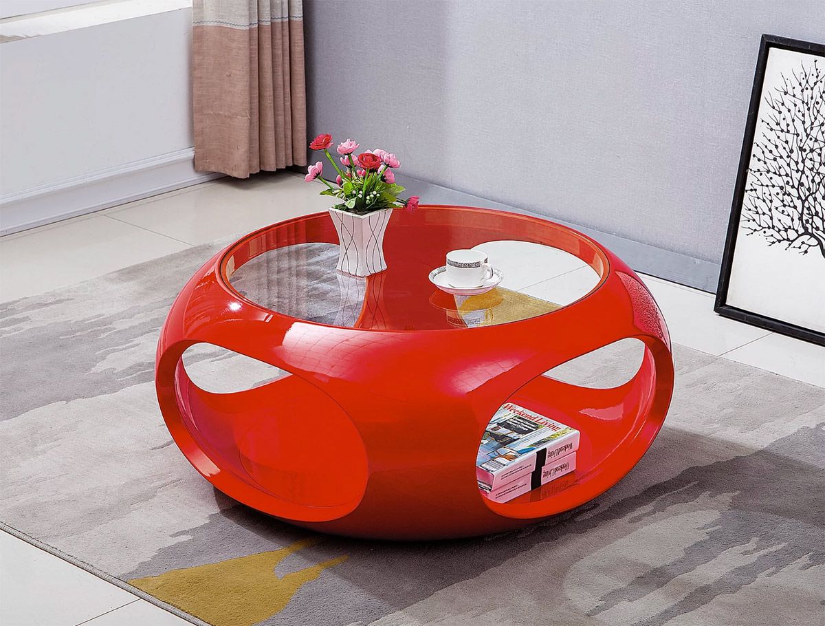 Planet Red Lacquer Coffee Table