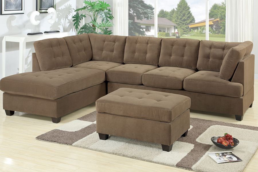 Salma Brown Waffle Suede Sofa