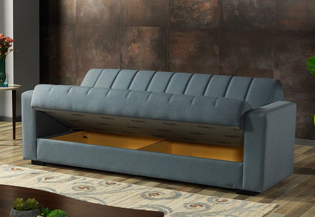 Portland Blue Sofa Storage