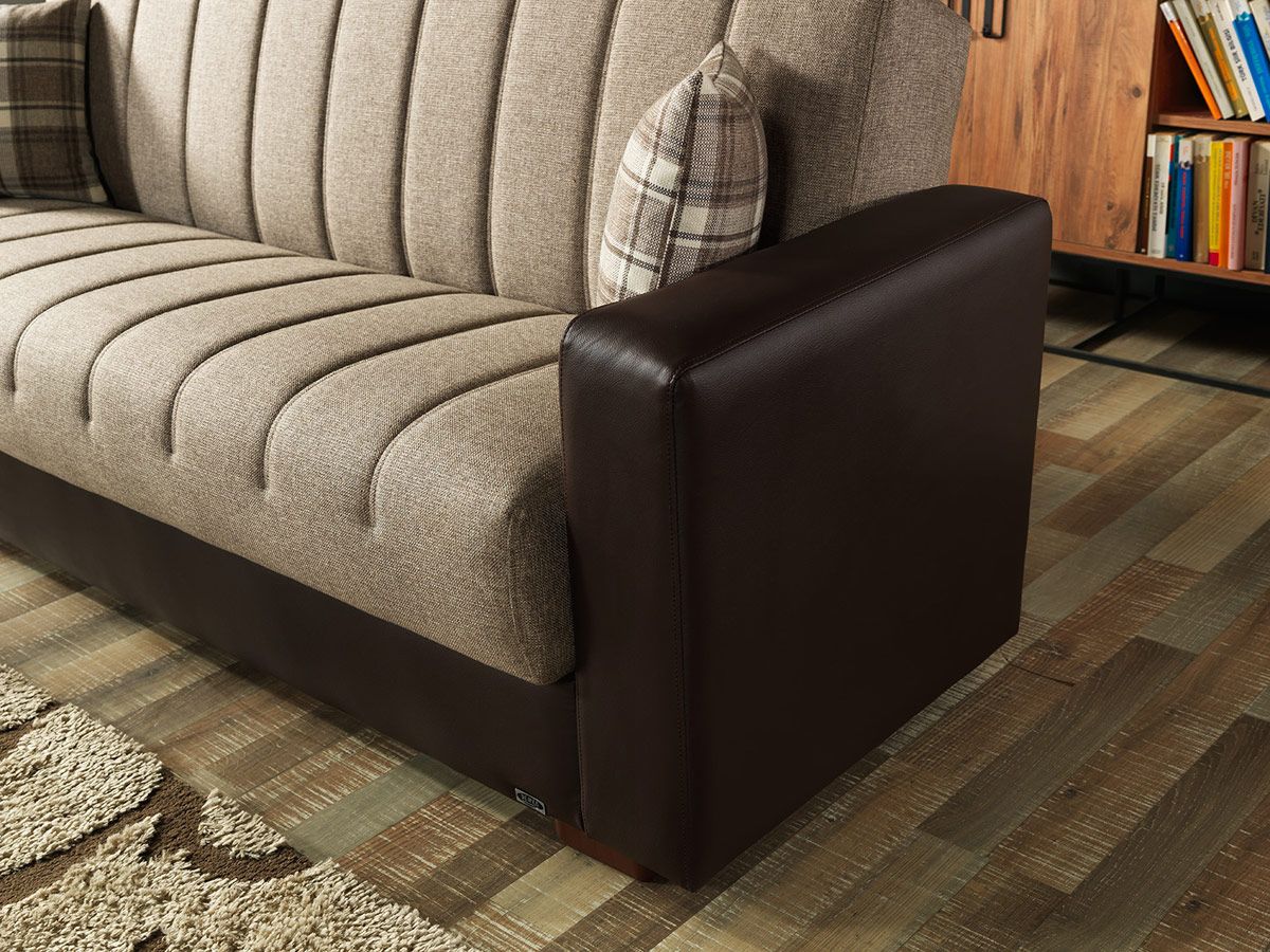 Portland Brown Sofa Armrest