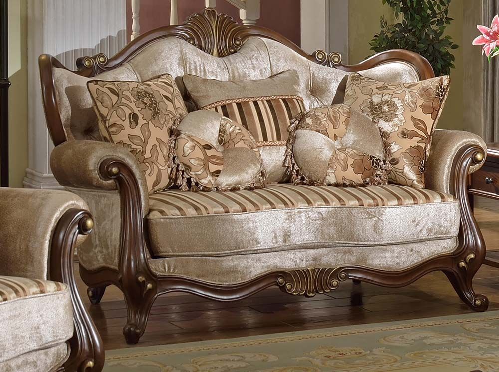 Eric Victorian Style Fabric Love Seat