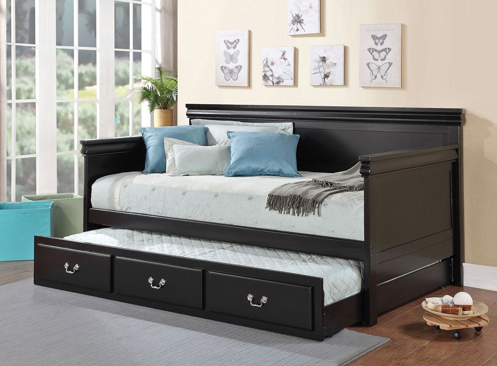 Poster Classic Black Finish Day Bed