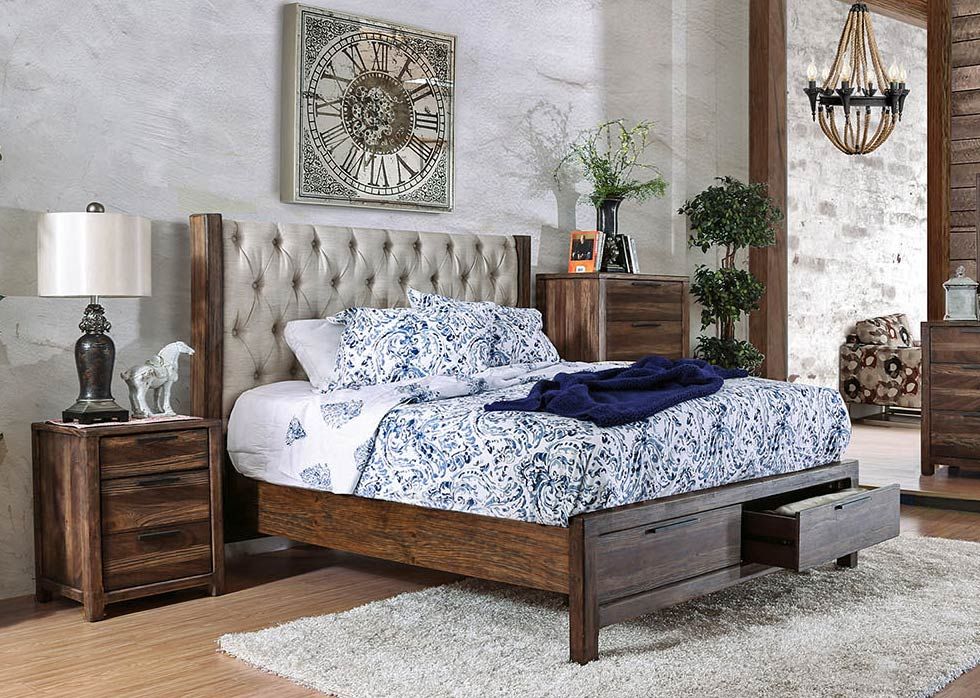 Preston Natural Rustic Storage Bed