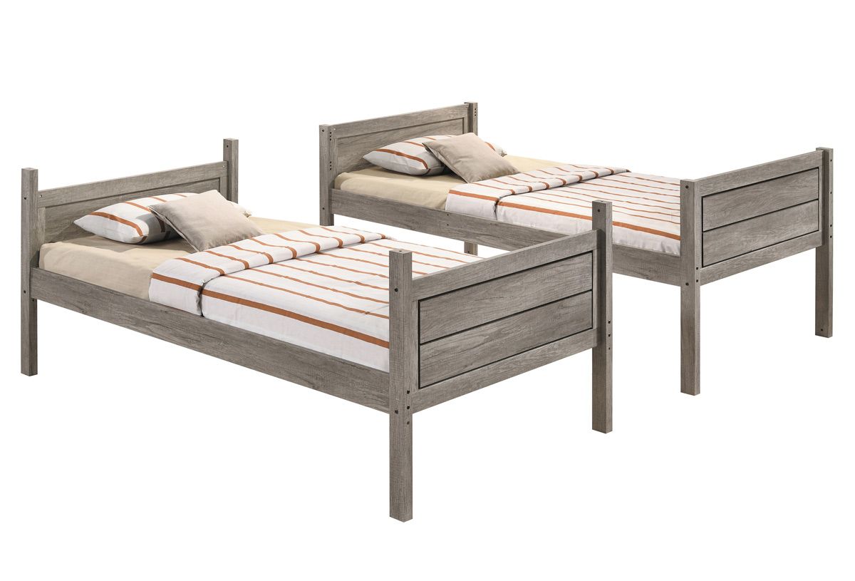 Prismo Rustic Taupe Finish Twin Beds