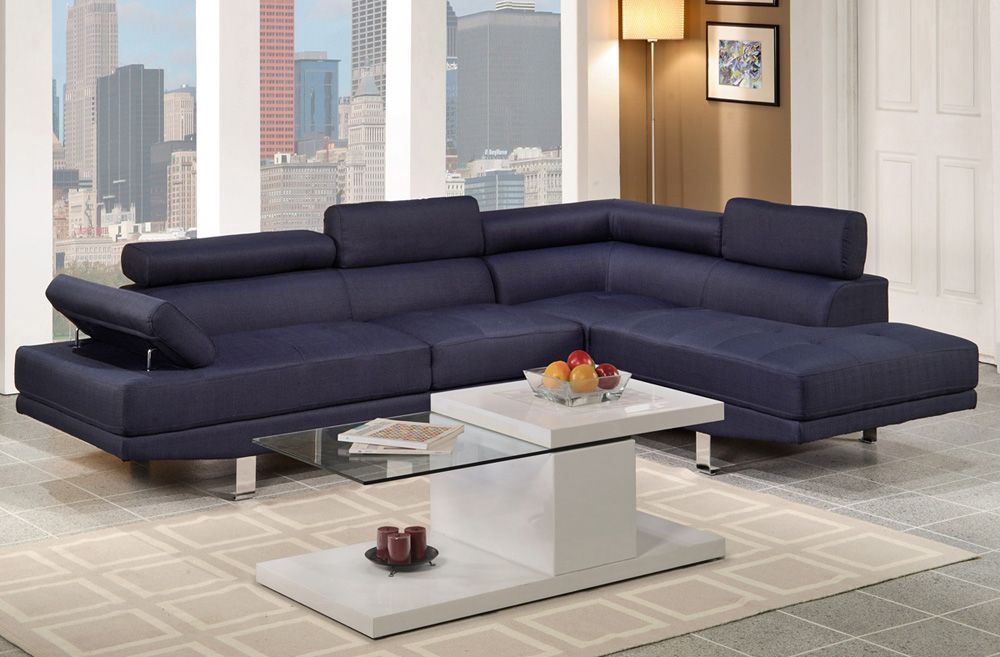 Purity Blue Linen Fabric Sectional