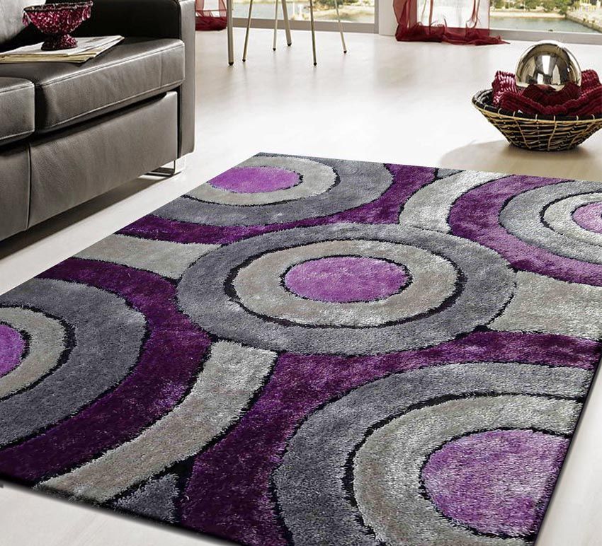 Purple Living Shag Modern Rug