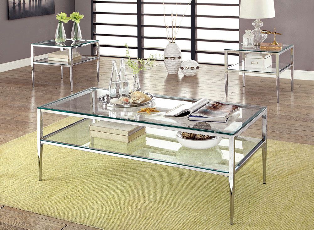 Pyrgos Glass Top Coffee Table