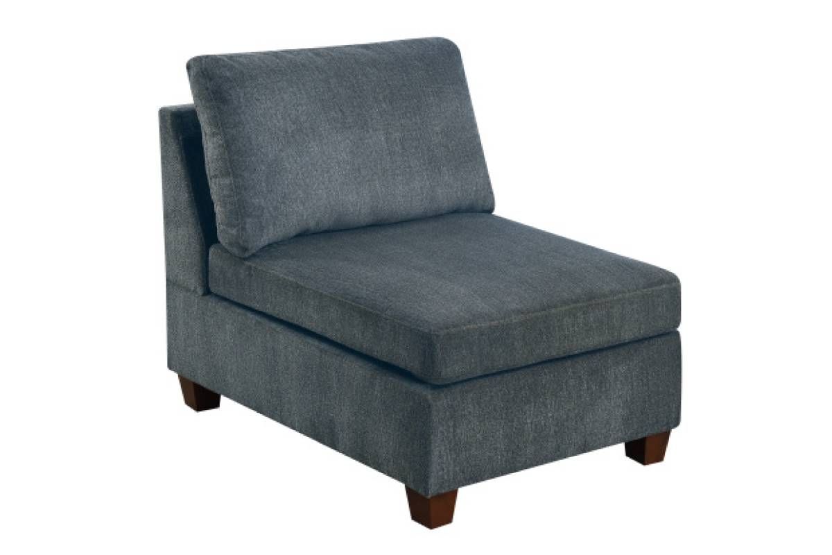 Qezzy Grey Chenille Armless Chair