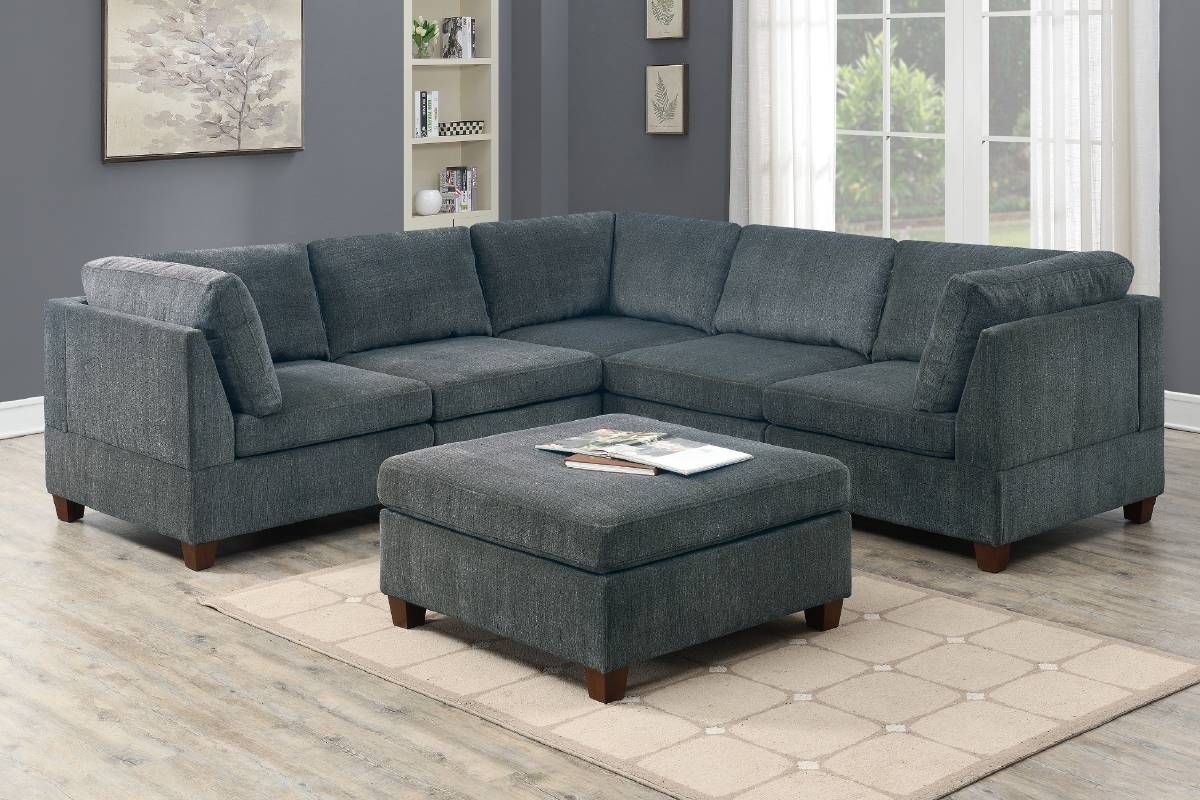 Qezzy Grey 6-Piece Sectional