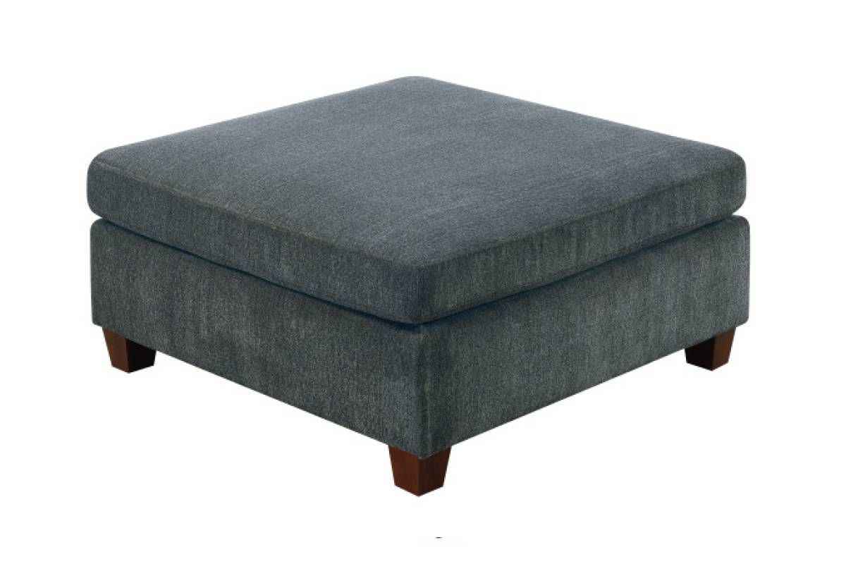 Qezzy Grey Chenille Ottoman