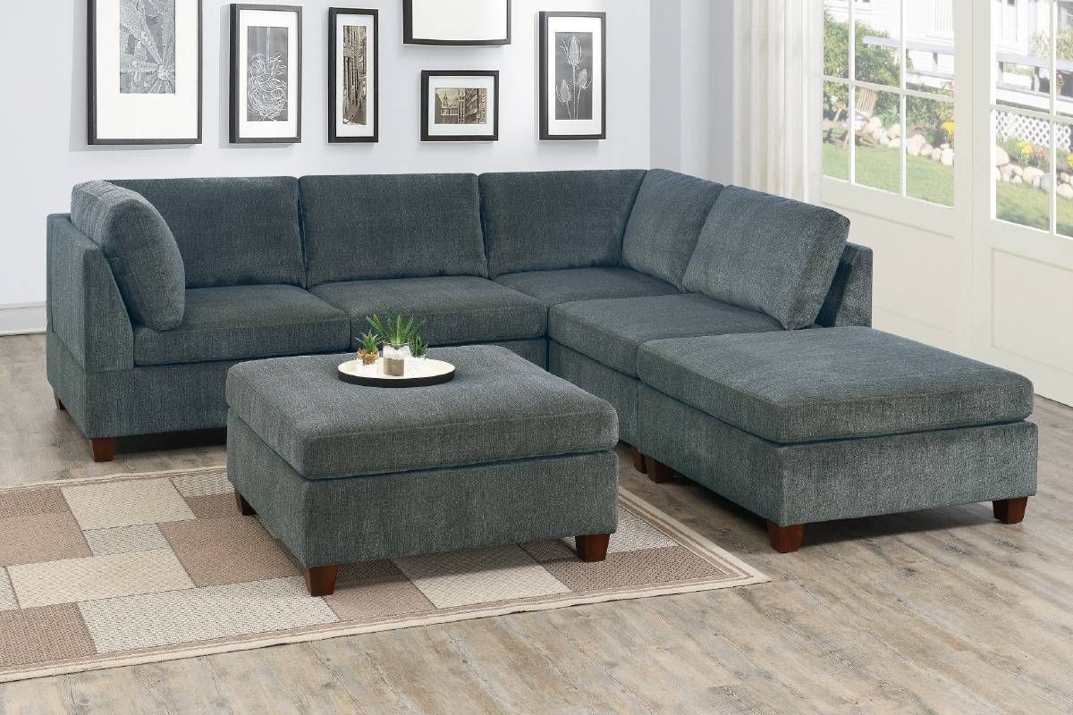 Qezzy Grey Chenille Modular Sectional