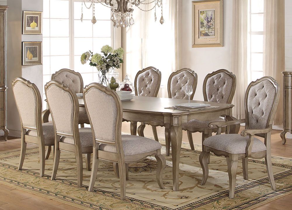 Quimby Antique Taupe Dining Table Set